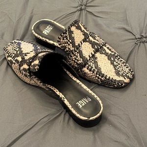 Paige snake, print, loafer mule